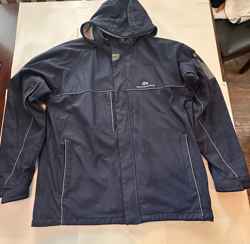 Dunbrooke Venture Hooded Jacket Large Blue Soft Shell Diamond Exchange Coat